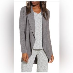 Barefoot Dreams CozyChic Ash Grey Circle Cardigan Size XS S LIKE NEW